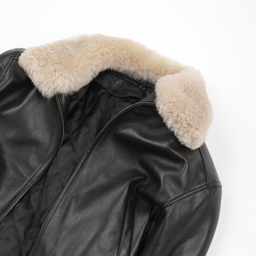 ROMI STUDIO可拆卸山羊绒毛领3M棉全件四季款皮夹克 RWCWWG7234 商品图3