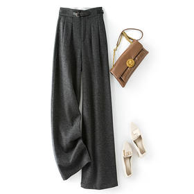 精纺羊毛垂坠感直筒裤