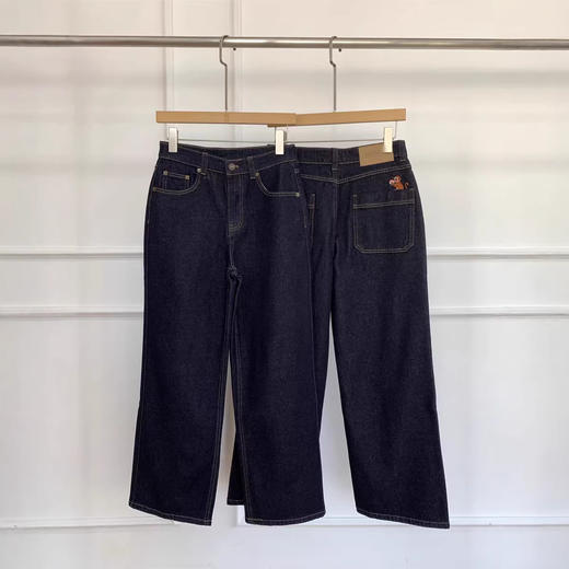 【来点不一样的】小禾26新春！马上封侯！2026刺绣土壤牛仔窄版直筒裤子弹力JEANS牛仔裤女！ 商品图0