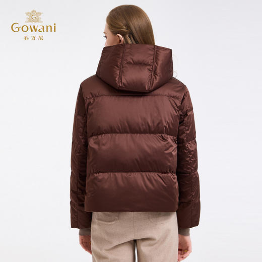 【两色可选】乔万尼新品泡芙感保暖90白鸭绒休闲连帽短款羽绒服ED4T787 商品图9