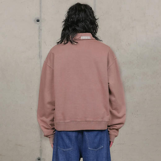 Story mfg GEO PULLOVER 男女中性款复古半拉链拼接串珠卫衣 商品图2