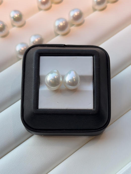 【挚友限定】(挂珠款)18K金可换珠耳夹 极光澳白珍珠 水滴型11-12mm QC 商品图3