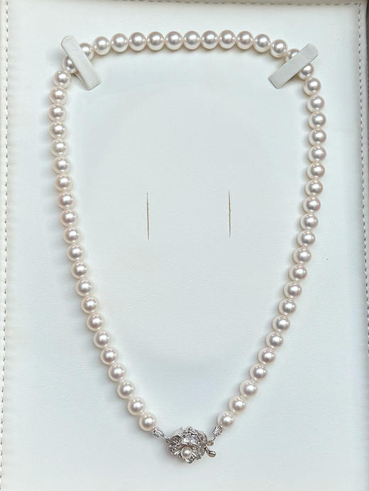 【挚友限定】s925银日本真科研-akoya珍珠花珠项链7-7.5mm 商品图4