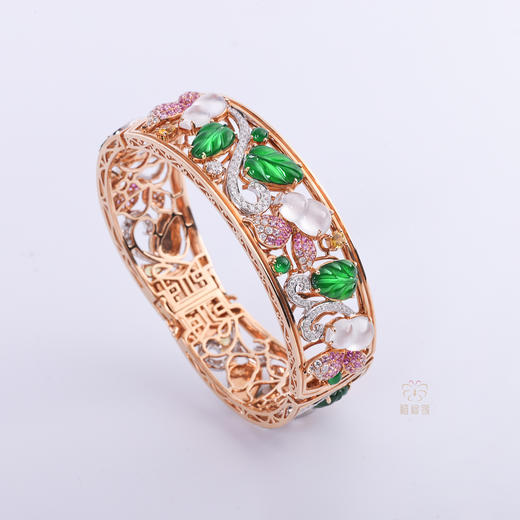 【福满园】绿翠叶白翡葫芦手环-SZ12203020 商品图1