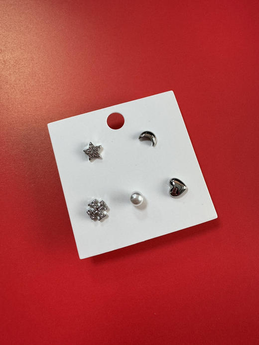 【周末秒杀 直接调价 下单即可】TB 星月 组合5件套装 新款耳钉 纯铜镀18K金 商品图5