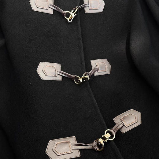 【来点不一样的】柜6400+！100绵羊毛复古立领皮革金属搭扣双面呢大衣毛呢外套女冬款！ 商品图2