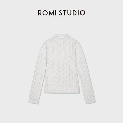 ROMI STUDIO“简约老钱”高智感麻花纹理polo领针织长袖 RWDSSU2248 商品图2