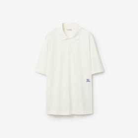 BURBERRY 巴宝莉 男士马术骑士刺绣徽标棉质短袖 Polo 衫 白色 8083329 B7264