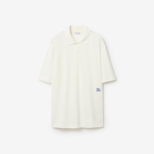 BURBERRY 巴宝莉 男士马术骑士刺绣徽标棉质短袖 Polo 衫 白色 8083329 B7264 商品图0