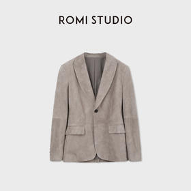 ROMI STUDIO“棕标系列”非洲混种小羊皮平驳领皮西装 RWCWWG6925