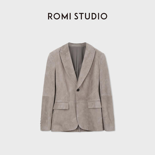ROMI STUDIO“棕标系列”非洲混种小羊皮平驳领皮西装 RWCWWG6925 商品图0