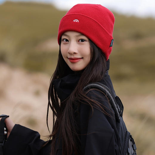 【敲上镜❗️舒适保暖】户外登山冷帽女秋冬季日系刺绣山标毛线帽男款川西旅游保暖针织帽。jc 商品图2