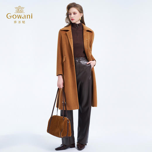 乔万尼冬新品100%羊毛鎏金A摆大气质感羊毛大衣ED4A769 商品图3