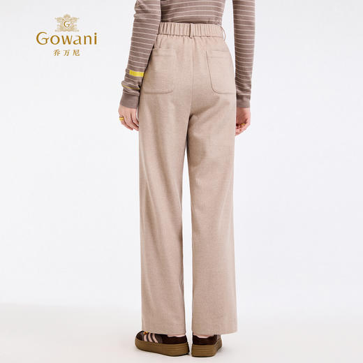 乔万尼高质感雅致羊毛混纺显瘦直筒裤ED4F717008 商品图4