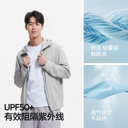 防晒外套|森马夹克男夏季轻量防晒衣遮热针织连帽上衣户外通勤风 商品图3