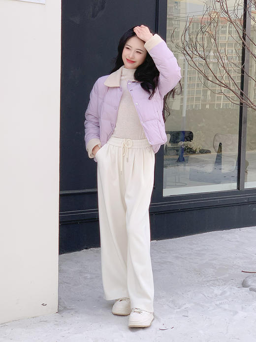 【百图lulu定制】【奥利奥棉服】格纹  灯芯绒衣领 袖口 拼色 棉服 商品图12