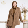 乔万尼新品冬装收腰复古斜门襟设计感羊毛大衣ED4A751 商品缩略图1