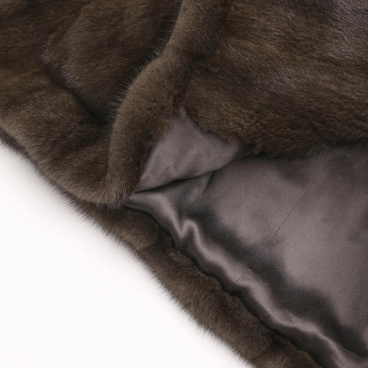 ROMI STUDIO“天鹅绒丹麦咖啡貂”抽刀工艺轻奢翻领皮草 RWCWWG7306 商品图4