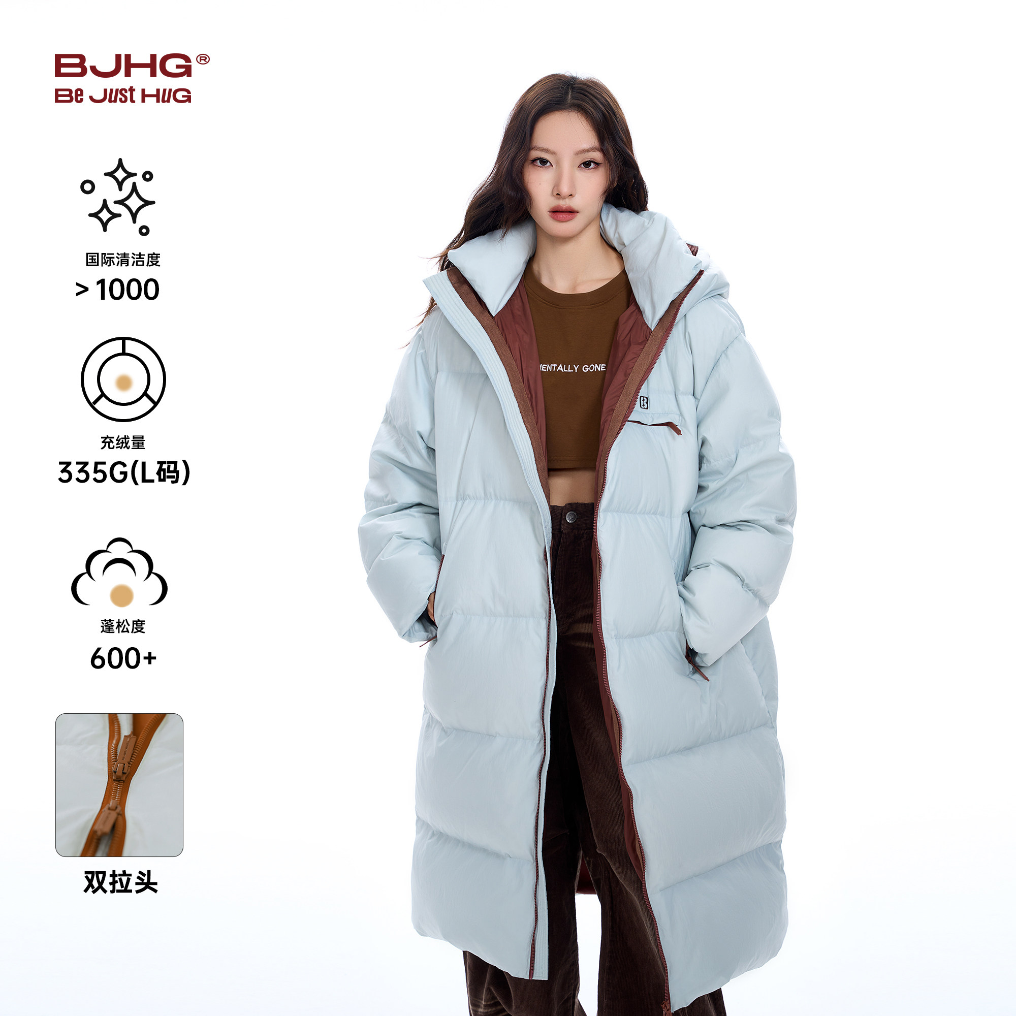 BJHG不计后果长款羽绒服女冬季新款情侣潮牌中戏高级感加厚外套男