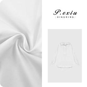 100%棉韩系空气感挺括半开领长袖衬衫 SH1191