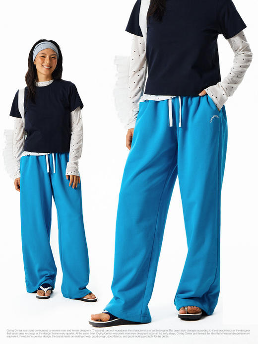 CryingCenter萤石蓝高饱和休闲宽松直筒卫裤长裤跳舞裤哭喊中心 商品图1