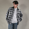 DRONKOO 2026 翻领撞色领左贴袋满幅做旧撞色格纹中厚衬衣外套 商品缩略图1