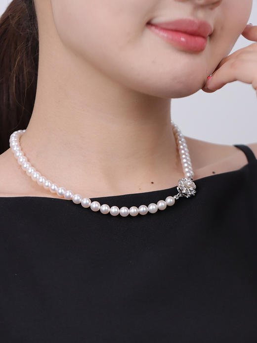 【挚友限定】s925银日本真科研-akoya珍珠花珠项链7-7.5mm 商品图1
