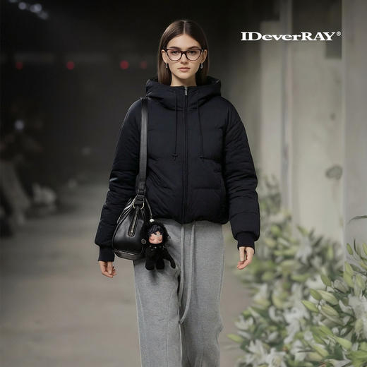 【🔥限时秒杀】IDEVERRAY重磅冬季加厚保暖棉服情侣同款短款小个子连帽外套 商品图2