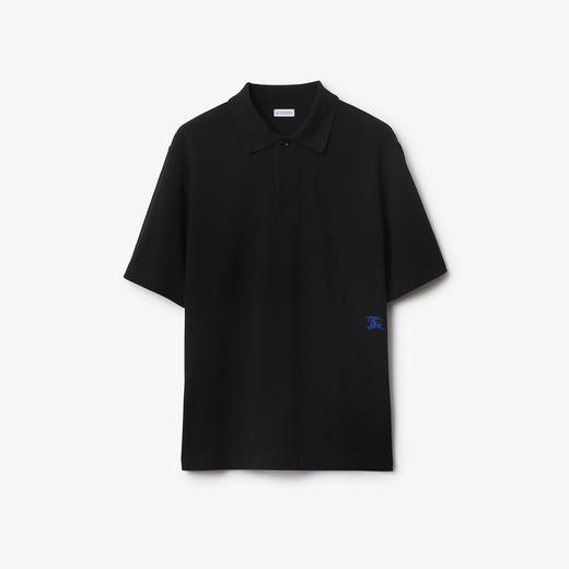 BURBERRY 巴宝莉 男士马术骑士刺绣徽标棉质短袖 Polo 衫 黑色 8083600 A1189 商品图0