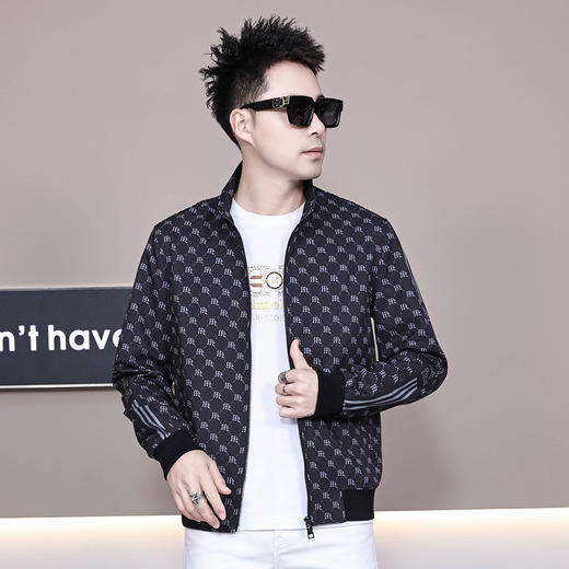男士薄款外套潮流春秋款立领印花短款夹克  KLNA-J3101* 商品图0