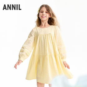 【实体店同款】女童长袖梭织连衣裙春季新款安奈儿童装AG613052