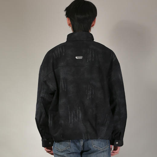 DRONKOO 2026 立领满幅笔触印花斜纹布中厚夹克 商品图4