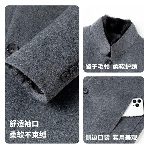 【含绵羊毛】圣得西2025年冬季男款大衣商务绅士中长款修身外套 商品图4