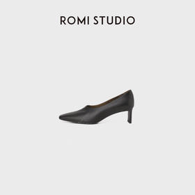 ROMI STUDIO“法式气质”胎牛皮尖头小方跟舒适高跟鞋 RWCLP37289