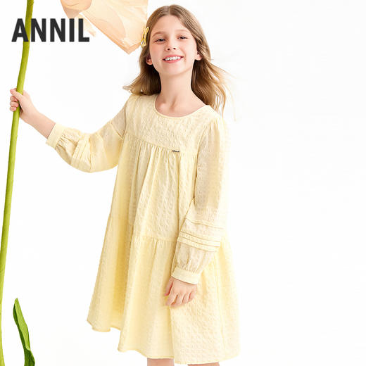 【实体店同款】女童长袖梭织连衣裙春季新款安奈儿童装AG613052 商品图1