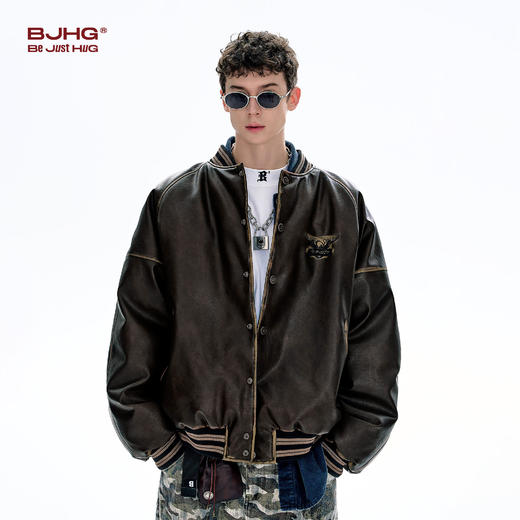 BJHG不计后果美式复古羽绒服男款冬新款加厚防风保暖机车夹克外套 商品图3