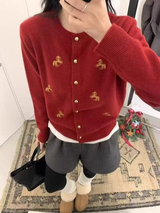 热卖中！！！BFAG.Profit发财黄金小马针织开衫  时尚发财小香风外套 商品图4