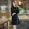 奢姿大码女装2025冬季胖妹妹时尚粗花呢方领吊带裙气质通勤长裙9953870272A 商品缩略图0