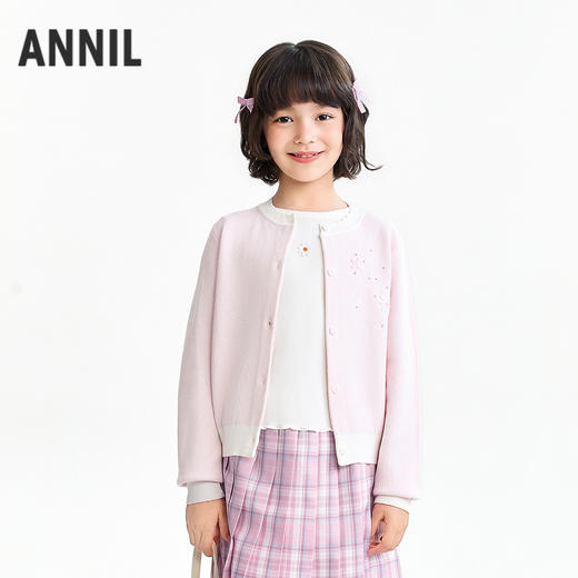 【实体店同款】女童针织开衫春季新款安奈儿童装AG614046 商品图0
