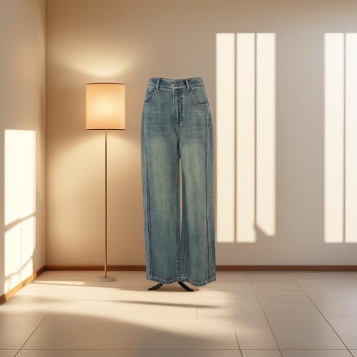 Famecoco范可儿宽松牛仔长裤FAC6GA021 商品图0