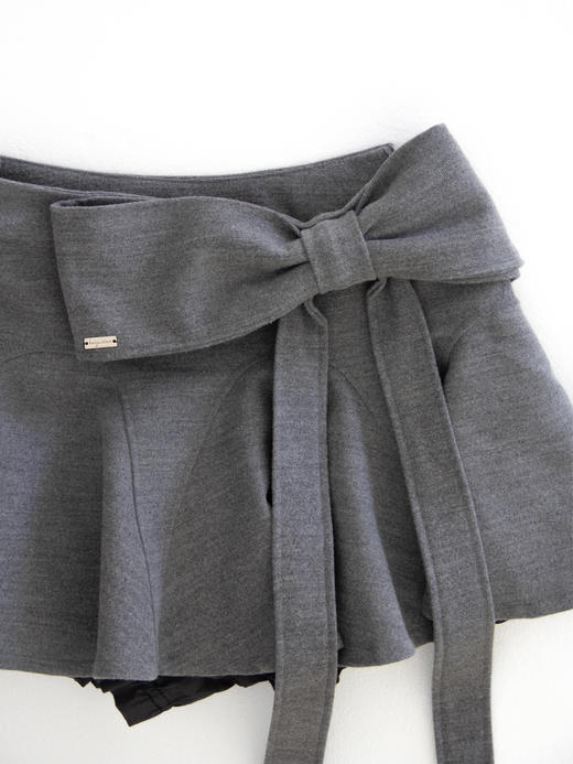 Kaiy Xiao 山雀天丝蝴蝶结波浪短裙 商品图2