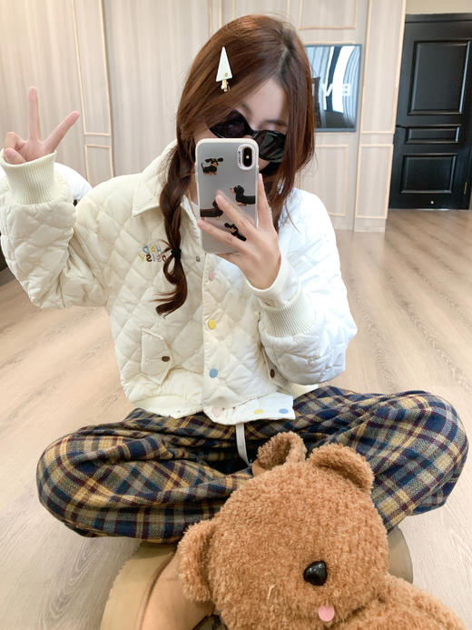 <曾小咸推荐>现货秒杀 ！微信超特价！字母刺绣翻领菱格短外套 日常289.99 立减140 秒杀149.99！！ 商品图11