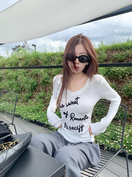 <曾小咸推荐>现货秒杀 ！微信超特价！纯欲风英文V领长袖T恤 日常129.99 立减60 秒杀69.99！！西装裤 秒杀89.99！！ 商品图10