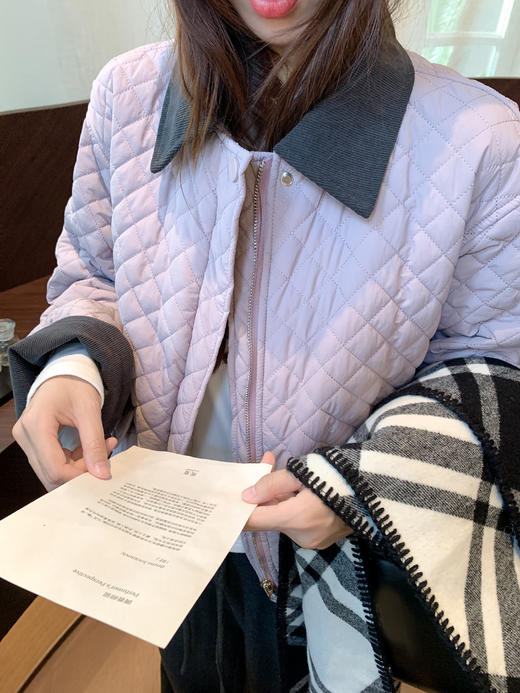 <曾小咸推荐>现货秒杀 ！微信超特价！撞色翻领菱格棉服 日常329.99 立减190 秒杀139.99！！ 商品图9