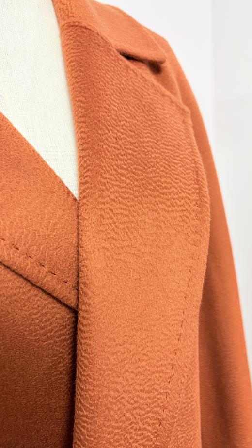 【直播大场福利】编号44 南瓜水波纹 短款大衣 小个子友好 高级感 秋冬大衣 腰带 不退不换 商品图1