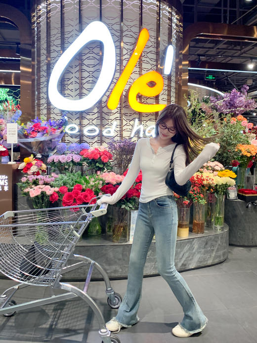 <曾小咸推荐>3.16现货秒杀 ！微信超特价！半开领纽扣修身长袖T恤 日常99.99 立减40 秒杀59.99！！ 商品图9