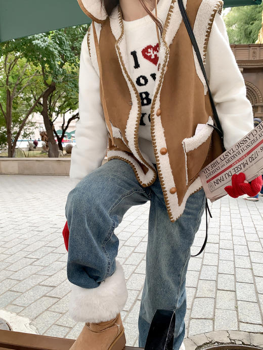 <曾小咸推荐>现货秒杀 ！微信超特价！皮毛一体羊羔毛马甲 日常218.88 立减118.89 秒杀99.99！！白色刺绣毛衣 秒杀89.99！ 商品图5