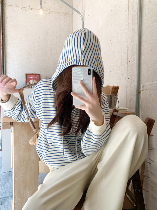 <曾小咸推荐>现货秒杀 ！微信超特价！韩系条纹长袖外套 日常189.99 立减100 秒杀89.99！！ 商品图9