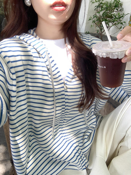 <曾小咸推荐>现货秒杀 ！微信超特价！韩系条纹长袖外套 日常189.99 立减100 秒杀89.99！！ 商品图8