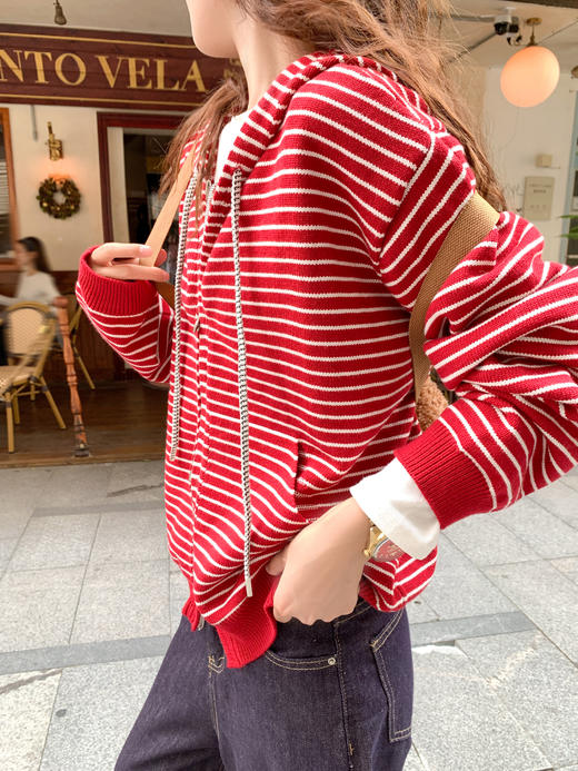 <曾小咸推荐>现货秒杀 ！微信超特价！韩系条纹长袖外套 日常189.99 立减100 秒杀89.99！！ 商品图13